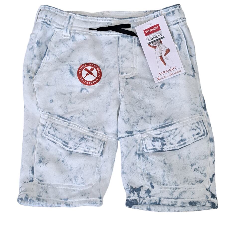 2 For $5 Sale Wrangler Boy's Blue Tie Dye Splatter Shorts  Size 8 NWT